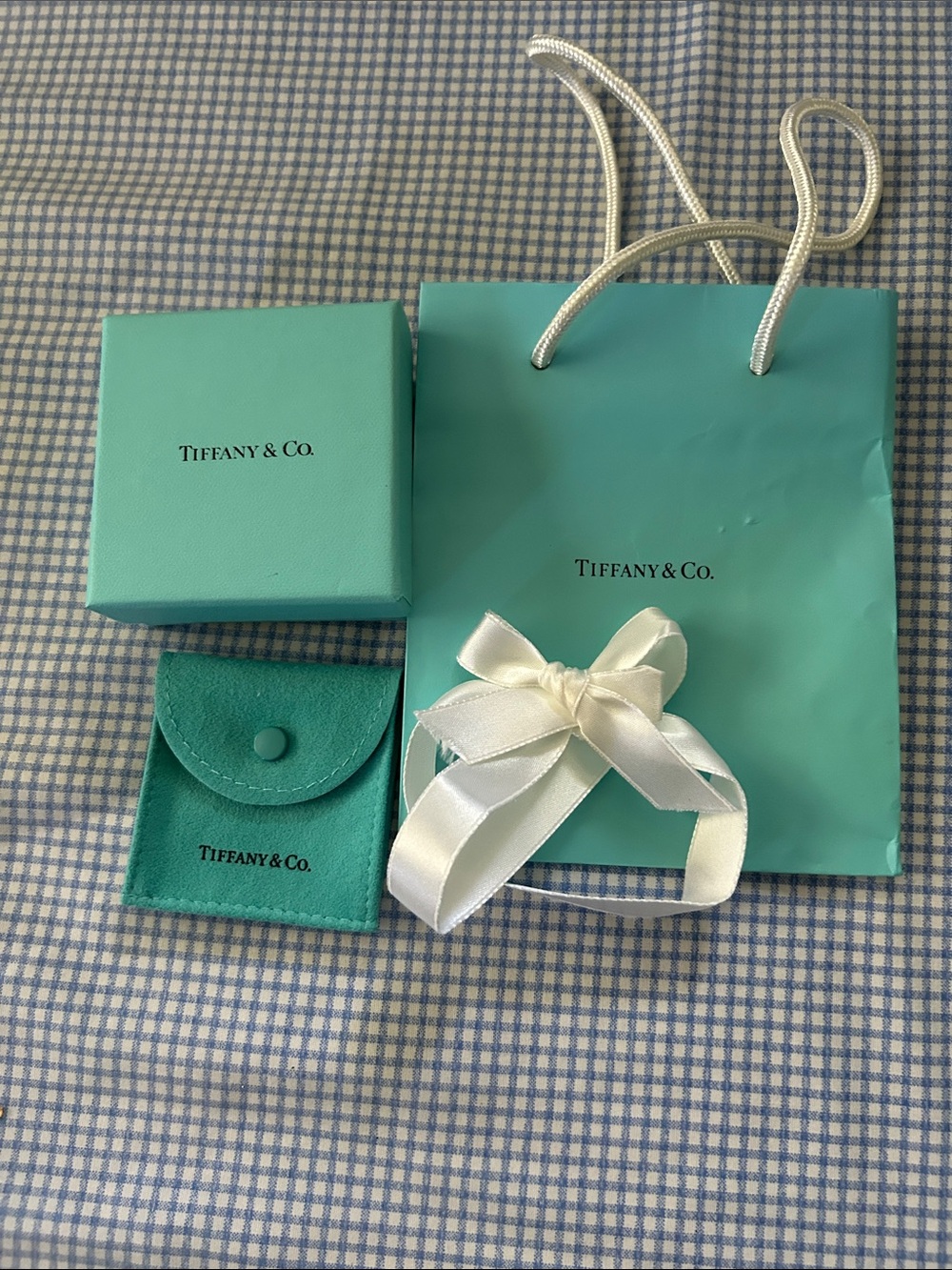 Tiffany & Co. Robin's Egg Blue Gift Set with White Ribbon
